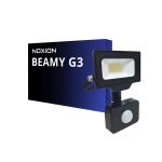 Noxion LED Projektør Beamy G3.1 Sort 10W 1100lm 100D - 830 Varm Hvid | IP44 - Bevægelses- og Lyssensor - Symmetrisk 
